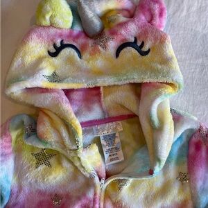 Kids fleece unicorn onesie costume size M 10/12